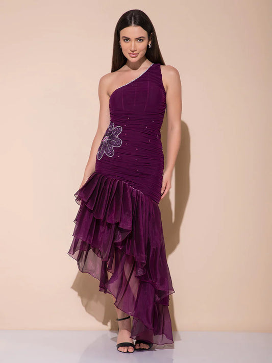Grape Glitz Gown Dress