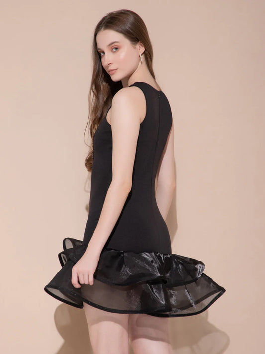 Black Ruffle Whisper Dress