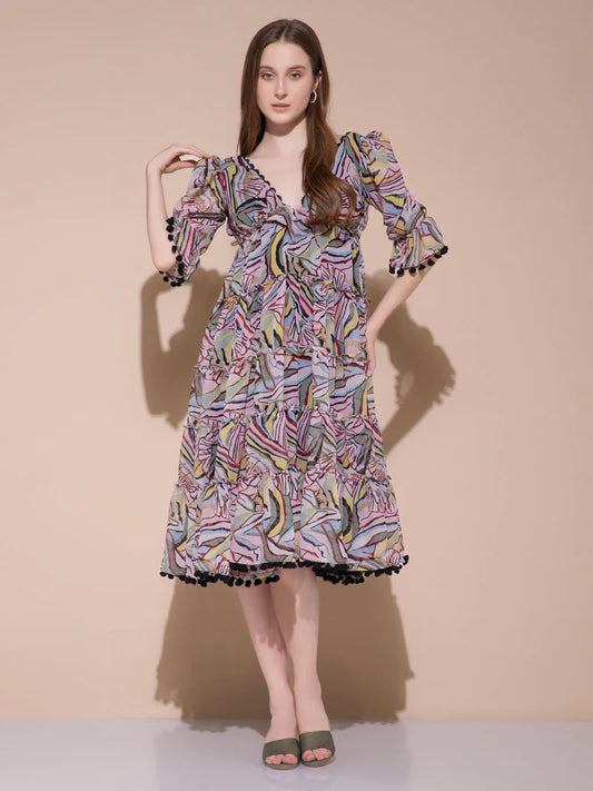 Carnival Breeze Ruffle Dress