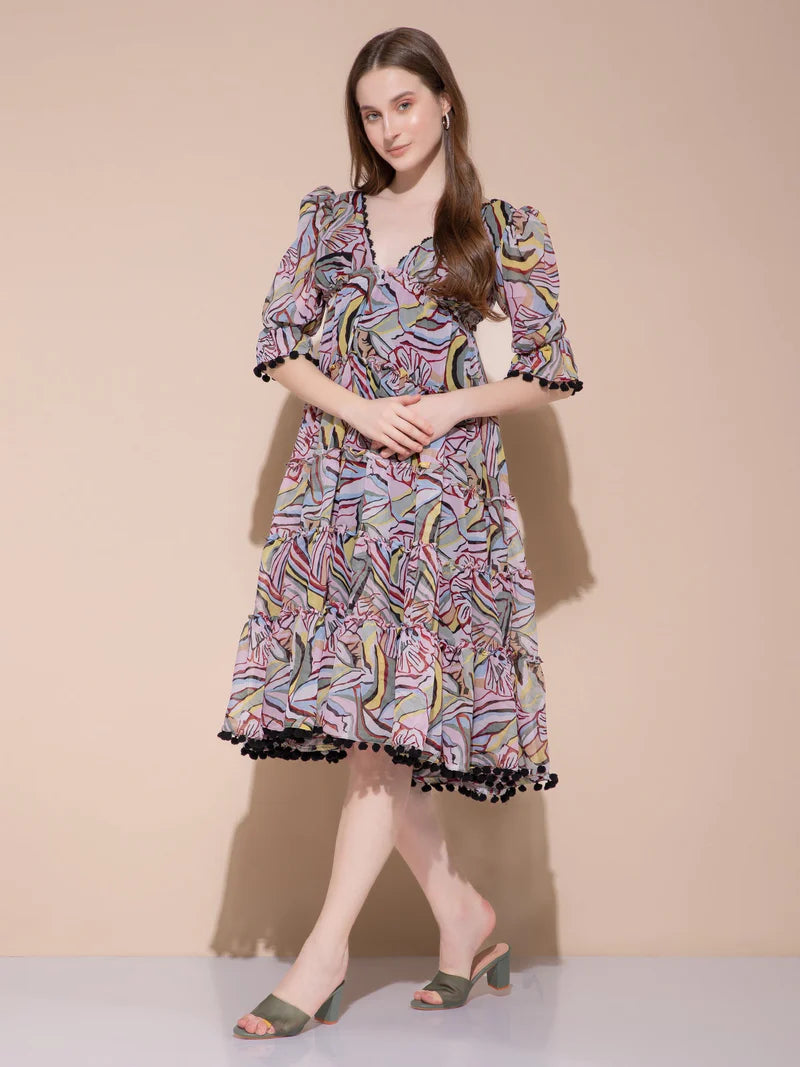 Carnival Breeze Ruffle Dress