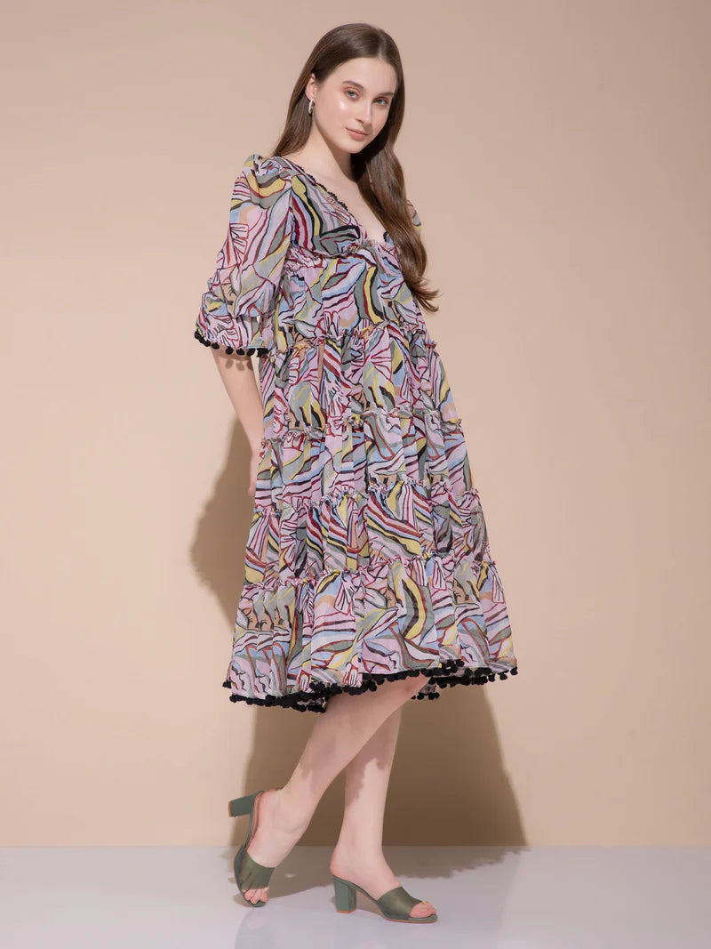 Carnival Breeze Ruffle Dress