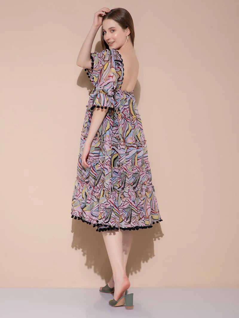 Carnival Breeze Ruffle Dress