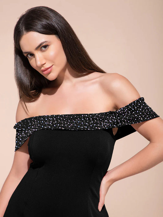 Starlit Chic Off-Shoulder Dress