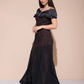 V Cut Black Long Dress