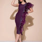 Berry Elegance Side Cascade Dress