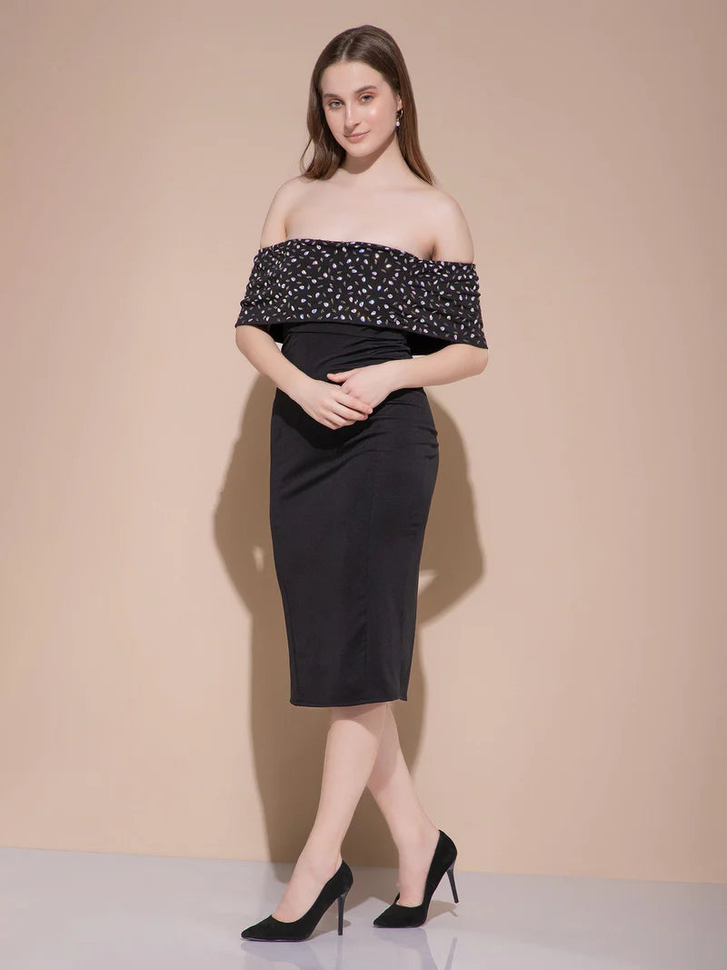 Velvet Eclipse Midi Dress