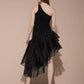 Midnight Bloom Asymmetry Dress