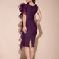 Berry Elegance Side Cascade Dress