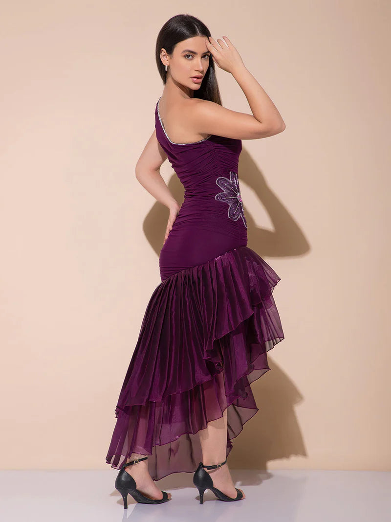 Grape Glitz Gown Dress