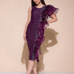 Berry Elegance Side Cascade Dress