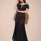 V Cut Black Long Dress