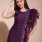 Berry Elegance Side Cascade Dress
