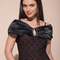 V Cut Black Long Dress