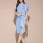 Blue Mirage Ruffle Dress