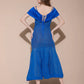 V Cut Blue Long Dress