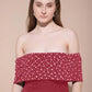 Crimson Charm Off-Shoulder Midi dress